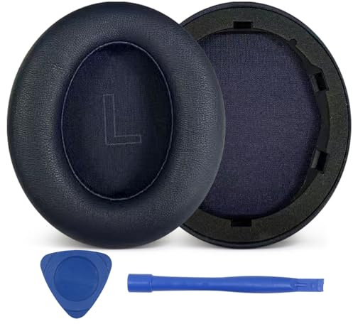 UOWGA Headphones Replacement Ear Pads for Anker Soundcore Life Q30 Headphones, Earpads Also Fit for Anker Soundcore Life Q35 Headphones, Noise Isolation Foam Durable Leather. (Blue)