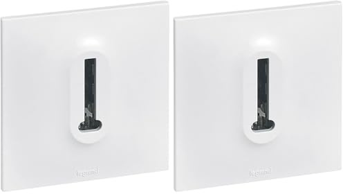 Legrand - Prise téléphone Neptune - 8 contacts en T - Blanc (Lot de 2)