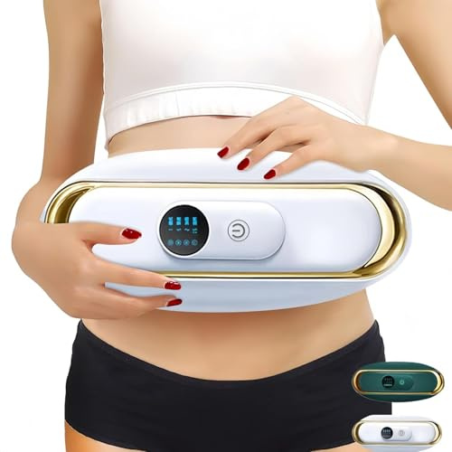 Kuisoe SlimKern Bauch Lipo Fettverbrenner-Elektrischer Kabelloser EMS-Gürtel mit Wärmetherapie Zweistufiger Vibrationsmassage Bauchweggürtel Bauchmuskeltrainer für Damen Ideal für Zuhause,Büro Reisen