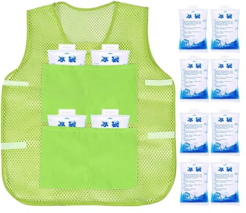 Gilet Rafraîchissant Gilet Rafraîchissant Rapide avec 8 Poches à Glace | Accessoire Vestimentaire Portable Pour Sport Travail et Activités Extérieures