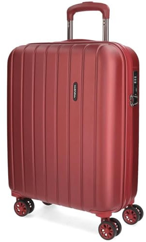 Movom Wood Valise Trolley Cabine Rouge 40x55x20 cms Rigide ABS Serrure TSA 38L 2,9Kgs 4 roues doubles Bagage à main