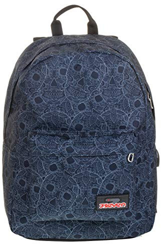 Seven Ischoolpack Colorsnake, 27 L, Grigio, Tasca Porta Laptop 15'', con Power Bank! School and Leisure