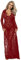 comeondear Damen Kleider Sexy Spitze Lang Langarm V-Ausschnitt Negligee Schwangerschafts Umstandskleid Cocktailkleid Abendkleid,L XL/40 EU 42EU,Rot