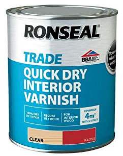 Ronseal Trade Quick Dry Interior Varnish - Clear Gloss - 750mm