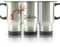 Hairyworm Personalised Travel Mug, 400ml Silver Stainless Steel Travel Mug with Handle, Customised with Initial/Name, Mother and Baby Giraffe Design Print