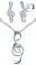 Yumilok Schmuckset Damen Schmuck Set Halskette mit Ohrringen Zirkonia Musik-Note Kette Ohrstecker in 925 Sterling Silber für Mädchen
