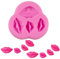 3D Fondant Candy Silicone Mold Homemade Cartoon Cake Kiss Lips Shape Mold 4-Cavity Chocolate Biscuit Baking Pans Soap Making Trays Baking Tool for DIY Wax Melt Moulds Party Wedding Cake Decoration