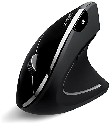 Perixx PERIMICE-813 Mouse Ergonomico Verticale Wireless 2.4G e Bluetooth - Multi-dispositivo e Multi-OS - Connetti fino a 3 dispositivi - borsa da viaggio extra inclusa