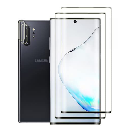 Vuciya 2 Pezzi Vetro Temperato per Samsung Galaxy Note10 Plus/Note 10+ Pellicola Protettiva +2 Fotocamera Pellicola Protettiva HD Durezza 9H Anti-Graffio Proteggi Schermo Ultra Resistente