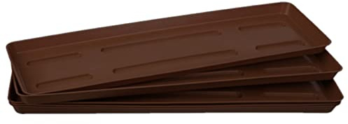 Home Garden Ornaments Plant Pot Saucers 46cm Dark Brown Set of 5 – Plant Pot Trays Rectangular – Plant Saucer for Rectangular Plant Pots – Plastic Saucers for Plant Pots (Ø46cm, Dark Brown)
