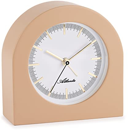 Moderne Tischuhr Wecker mit Alarm MDF-Holzgehäuse Braun Buche - 3105/3