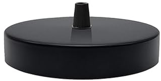 LEDSone Multi Out Black Ceiling Rose Perfect for fabric flex cable, 120mm Metal Ceiling Light Fitting Plate with Accessories for Ceiling and Wall Lamp. (1 Outlet)