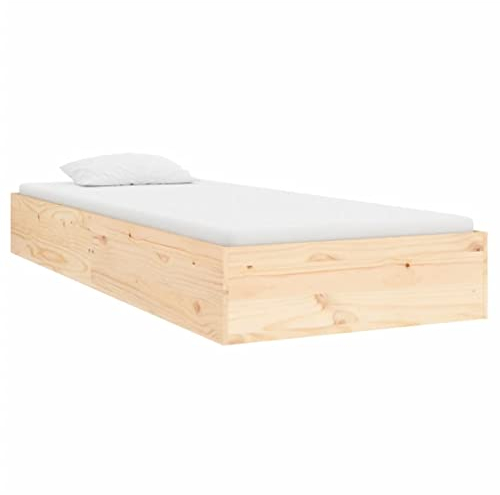 vidaXL Massivholzbett Einzelbett Bettgestell Bettrahmen Lattenrost Schlafzimmerbett Bett Holzbett Schlafzimmermöbel 75x190cm Kiefernholz