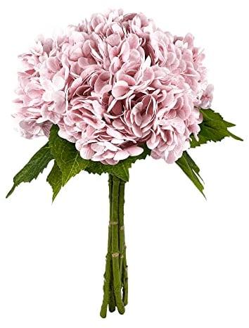 Yatim Künstliche Hortensien, 53 cm, Rosa, 5 Stück, künstliche Hortensien, Seidenblumen für Hochzeit, Tafelaufsätze, Blumensträuße, DIY, Heimdekoration mit Stielen