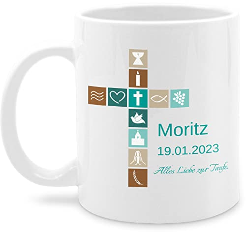 Tasse Tassen 325ml - Geschenk Taufe I Konfirmation Geschenk Firmung - 325 ml - Weiß - konfirmationsgeschenk für jungen personalisierte konfirmationsgeschenke taufgeschenke taufe