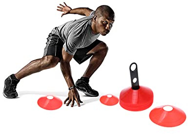 BESPORTBLE Soccer Training Disc 25pcs Training Markers 1pc Rack Markers Tray for Football Safe Flexible for Parking Style