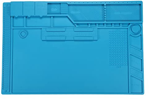 sourcing map Extra Large 48x32cm ESD Silicone Soldering Mat Magnetic S170 Heat Insulation 932°F Anti Static Electronic Repair Work Mat for Solder Iron Station Workbench