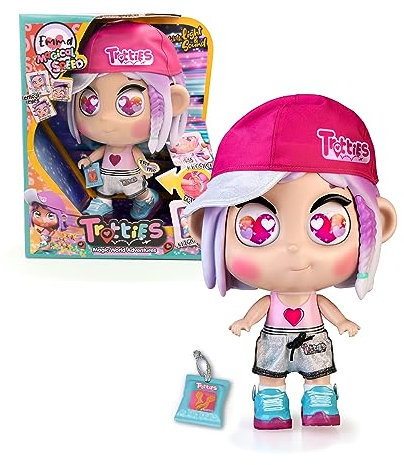 Trotties - Emma Luci Magiche, bambola Capelli Viola di New York, Ha Pantofole con Luci Colorate e Suoni, Emoji Eyes, 3 anni, Famosa (TFT11000)