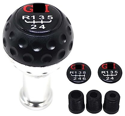 MORREZ Aluminium 5/6-Gang-Schaltknauf Auto-Schalthebel M/T Passend for Jubiläum Passend for VW Passend for GTI Passend for Jetta Passend for Golf Universeller Schaltknauf-Schalthebel (Color : Black)
