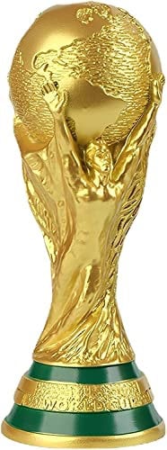WM Trophäe Replik 2022 Weltmeisterschaft Fußball Harz Replik Sammlerstück Gold Trophäe für Schlafzimmer Büro Computer Dekoration (35,8 cm)