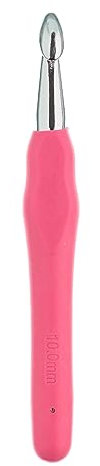 The Quilted Bear Crochet Hooks - Ergonomic Soft Grip Silicone Rubber Handle Crochet Hooks for Knitting Accessories Great for Beginners with Full Range of Hook Sizes Available (10mm Hook)