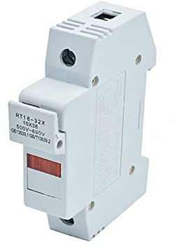 GAJUST 1 Ensemble de Porte-fusible en céramique à soufflage Rapide RT18-32X avec Combinaison de lumière LED LCD for Montage sur Rail DIN 10x38 RO15 RS15 (Color : 1a, Size : 1 UK)