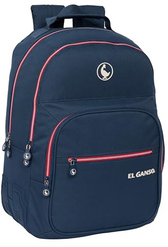 safta El GANSO CLASSIC Schulrucksack für Kinder, ideal für Kinder verschiedener Altersgruppen, bequem und vielseitig, Qualität und Widerstandsfähigkeit, 32 x 15 x 42 cm, Marineblau, marineblau,