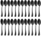 Spoons Set of 24, Pleafind Matte Black Spoon Set, Stainless Steel Dessert Spoons, Table Spoons Dinner Spoons Use for Home/Kitchen/Restaurant, Durable Spoons Cutlery, Dishwasher Safe (8 inch, 20.3 cm)