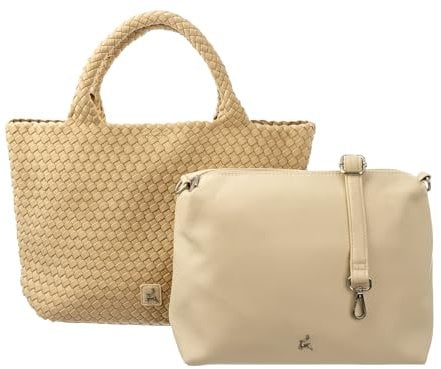 Ledermeid Prato LM Joyce S975-W Neopren Umhängeteasche Bag in Bag beigee
