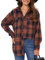 Timuspo Chemise en flanelle pour femme à carreaux à manches longues - Grande taille - Tunique surdimensionnée - Tenue Oktoberfest - Orange XXL