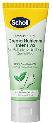 Scholl Crema Nutriente Intensiva, Crema Piedi Arricchita con Urea, Vitamina E e Complesso Provitaminico B5 per Levigare la Pelle Ruvida e Dura, Idratazione Profonda per Piedi più Morbidi e Lisci, 75ml