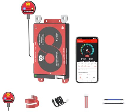 DALY Smart 4S BMS 12V mit WiFi Modul und CAN 485 Kommunikationsschutzplatine für LifePO4 Lithium Akkupack (4S 12V Smart BMS+RS485+CAN+WiFi Modul,40A)