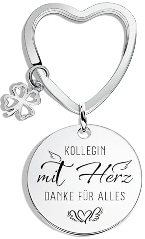 Schlüsselanhänger Abschiedsgeschenk Kollegen Jobwechsel Abschied Kollegin,Abschiedsgeschenk Kollegin Glücksbringer Kleine Aufmerksamkeit für Kollegen Abschiedsgeschenk Lieblingskollegin. (silbrig)