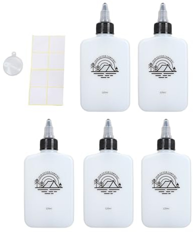 Piccolo Dispenser per Olio, 5 Bottiglie da 120 Ml in Plastica HDPE a Prova di Perdite, Design Compatto per di Soia All'aceto, Campeggio