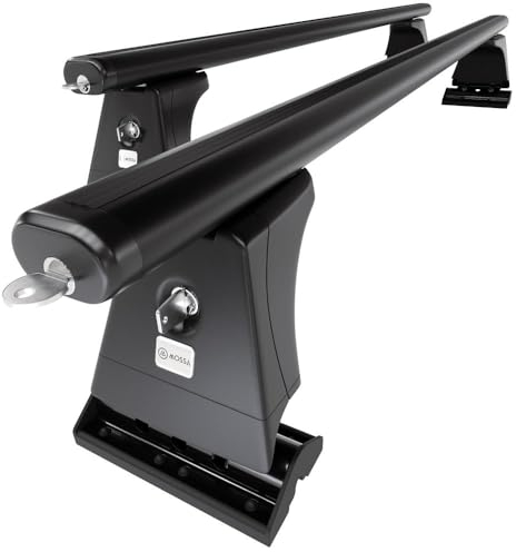 Mossa - Alu-Dachträger kompatibel mit BMW 3er E46 Limousine (2002-2004) - schwarz Dachträger Dachgepäckträger - Montagepunkte 1