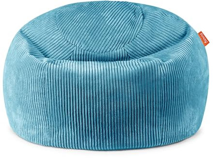 Funzy Sitzsack für Kinder aus Cord mit Füllung aus Schaumstoff, Kindersitzsack für Mädchen und Jungen aus hochwertigen Materialien, Oeko-TEX 100 Zertifiziert mit 3 Jahre Garantie, Lagune Blau