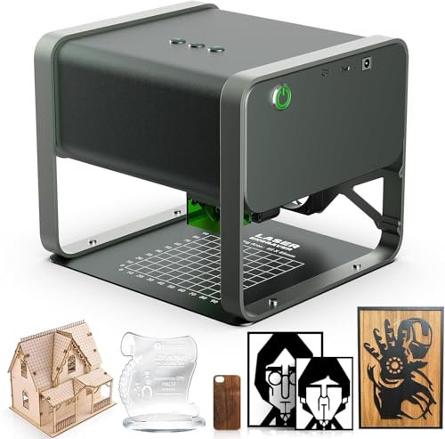 HomdMarket Laser Graviermaschine, 20W Plug to Play Laser Cutter mit 5W Compressed Spot Laser Kopf Unterstützung Lightburn für Holz und Metall, Vinyl