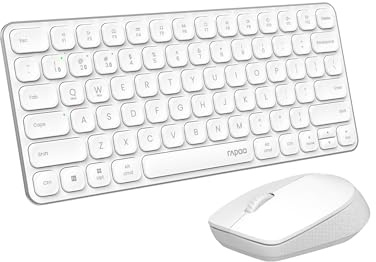 RAPOO 9010M Keyboard and Mouse Wireless- 2.4GHz/Bluetooth 5.0/4.0 Multi-Device Wireless Keyboard Mouse Combo for Windows/Mac/Linux/Chrome, Support 4 Devices, Silent Click, Battery Powered, US Layout