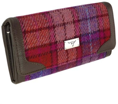 Glen Appin New Harris Tweed Ladies Bute Fold-Over Purse LB2000 (Col142 Orange Purple)