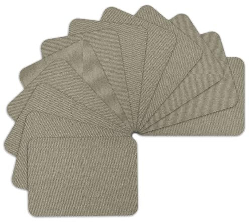 WILDREEDS Premium Quality Fabric Iron on Repair Patches 100% Cotton Iron on Patches for Clothing Inside & Outside Strongest Glue 3 by 4-1/4 (7.5 cm x 10.5 cm)-Khaki