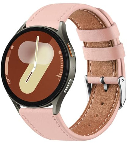Wanme Bracelet pour Samsung Galaxy Watch 7 40mm 44mm Femme Homme, 20mm Cuir Bracelets de Remplacement pour Samsung Galaxy Watch FE 40mm, Rose