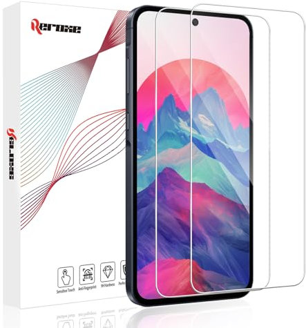 REROXE 2 Stück Schutzfolie für Panzerglas für Samsung Galaxy A35/ A55 5G, 2.5D Kante Anti-Kratzer 9H Gehärtetem A55 5G Displayschutzfolie, Anti-Fingerabdruck Samsung A35 Gehärtetes Folie