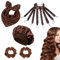 5 Pack Heatless Hair Curlers Set for Women, Heatless Curlers, Octopus Style Overnight Curling Rods for All Hair Types (Short/Long/Thick/Thin), Satin No-Heat Curlers with Accessories (Brown)