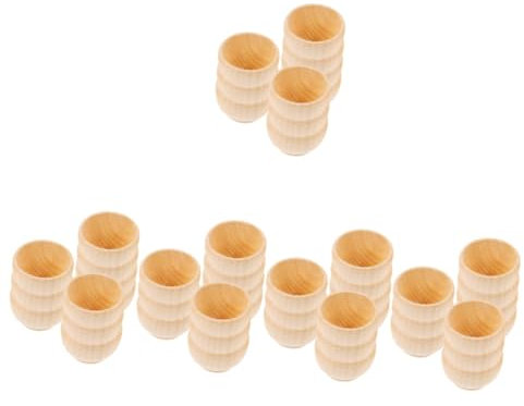 5sets Unfinished Wooden Bowls for Crafts Natural Blank Wooden Bowls for DIY Painting and Drawing for Home Decor Parties and Weddings 10pcs*5