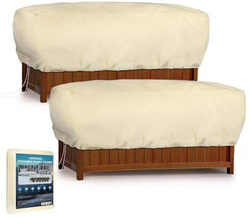 Verdenu Voile Hivernage Plante Exterieur, 2 pcs 100×40×45cm Housse Hivernage Plante Exterieur,80g/㎡ Voile D'hivernage avec Corde de Tirage Réglable