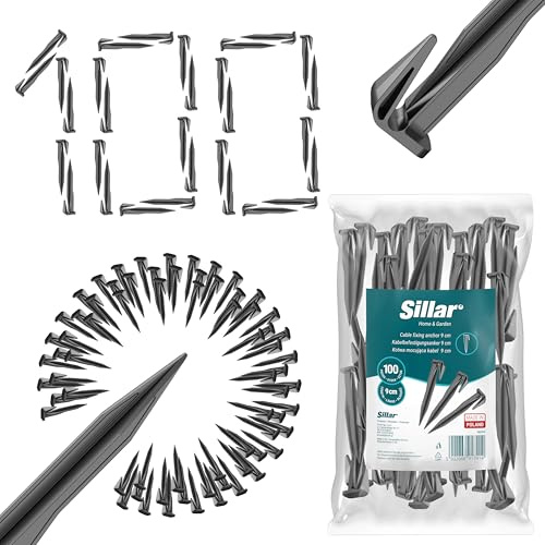 Sillar 100 Stück Erdanker für Tropfschlauch, Anker Boden für Gartenschlauch, Erdspiess Befestigungsanker für Tropfschlauch, Erdnägel stabil, Bodenanker