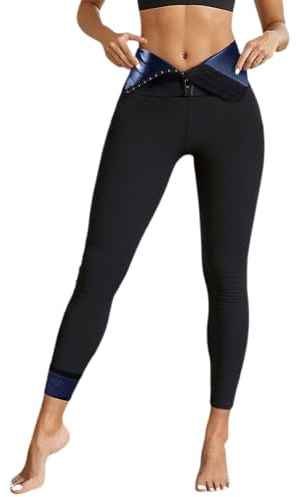 2025 Sauna Sweat Shapewear Leggings Pants Boxing Workout Suit Waist Trainer Sweatsuit Exercise Fitness Gym (Blue, L)