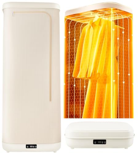 Heated Clothes Airer, 1000W Electric Clothes Dryer Indoor Drying Machine | 10kg Large Capacity, 30-300min Timer, Portable Heated Dryer for Delicates & Daily Laundry, for Apartments, RV, Home Use