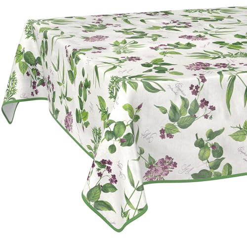 Wachstuchtischdecke Tischdecke abwaschbar Wachstischdecke pflegeleicht wasserabweisend Lotuseffekt Gartentischdecke Lavanda 180 x 120 cm mit Saum (Eingefasst)