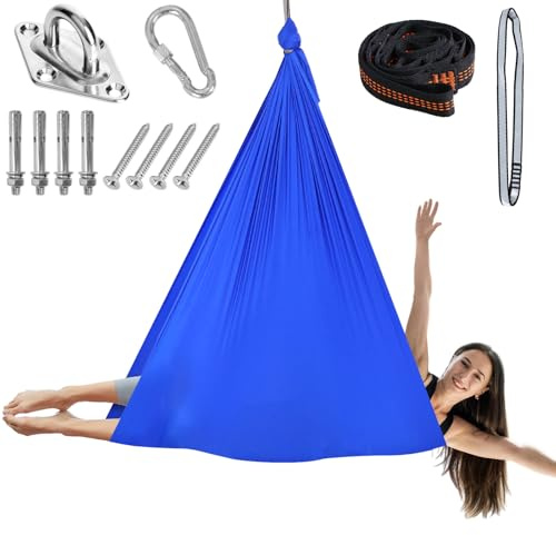 Chihee Aerial Yoga Hängematte Schaukel-Set,weiches, strapazierfähiges Gewebe Yoga-Stretching-Fitness-Schlinge Komplette Befestigungsausrüstung,für alle Fitness- und Bodybuilding-Level 280 x 150 cm